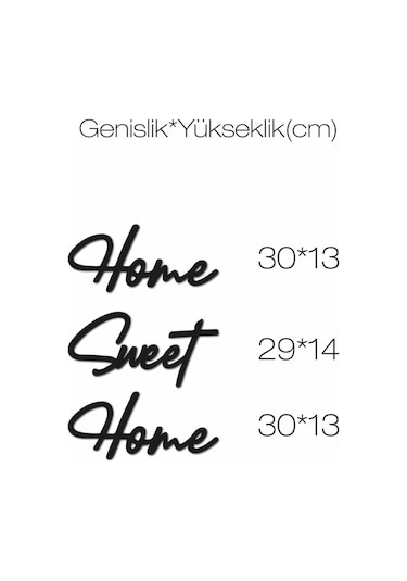 Home Sweet Home Duvar Tablosu Dekoratif Ahşap Tablo Kapı Süsü