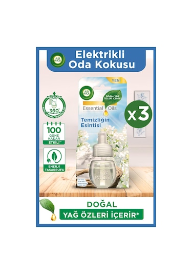 Air Wick Elektrikli Oda Kokusu Yedek Şişe Temizliğin Esintisi 3 x 20 ML