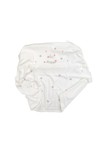 Kız Bebek Çift Katlı Natural Penye Battaniye Stl6698 Beyaz - Fuşya