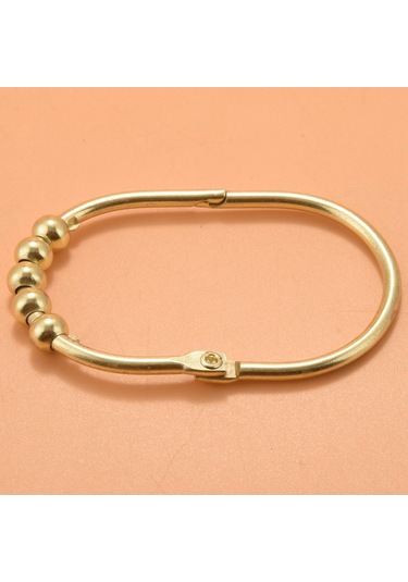 12 Paket Geniş Duş Perdesi Halkası Kanca Seti, Duş Çubukları İçin, Altın Diğer