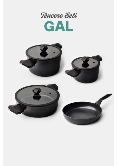 Gal 7 Parça Tencere Seti Siyah