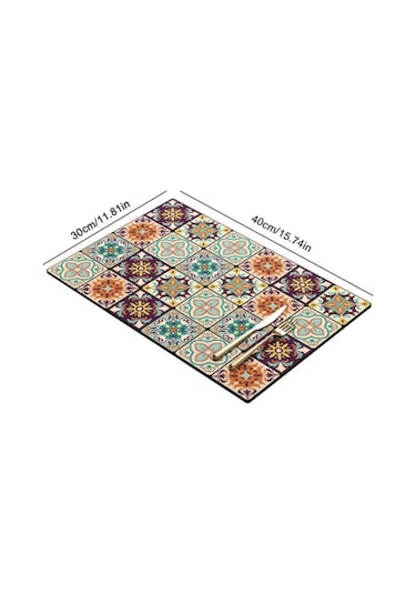 Çamur Emici Hızlı Kuruyan Isıya Dayanıklı Kaymaz Sofra Takımı Kahve Mat Brocade Book