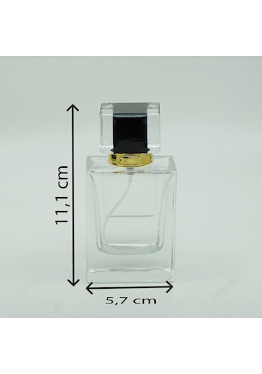 Parfüm Şişesi 50 Ml 3 Adet Damla Etiketli Kare Şişe