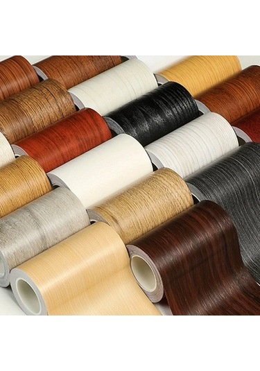 Elmpaly 01 Ahşap Desenli Kendinden Yapışkanlı Çıkarılabilir Mobilya Yenileme Şeridi Duvar Masa Kapı