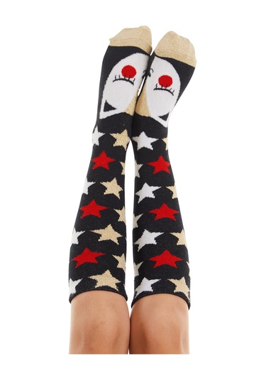 Mshb&g Simli Kedi Kız Çocuk Dizu Stu C Orap Renkli