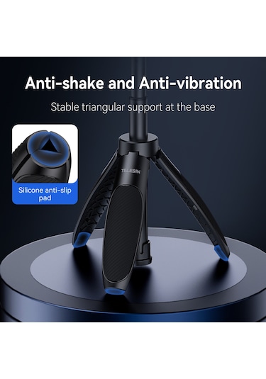 Reedark Telesın S1-mnp-01 Spor Kamera İçin 2'li 1 Tripod Ve Selfie Çubuğu - 40cm Uzunluk, Alüminyum, Siyah - Vlog, Canlı Yayın Ve Fotoğraf İçin