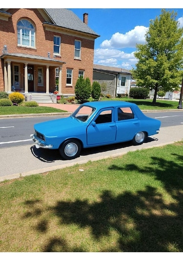 Nostaljik Metal Çek Bırak Mavi Araba Renault 12 Kapılar Açılır Diğer