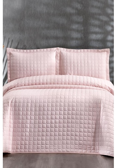Estiva Çift Kişilik Yatak Örtüsü Pudra Pudra