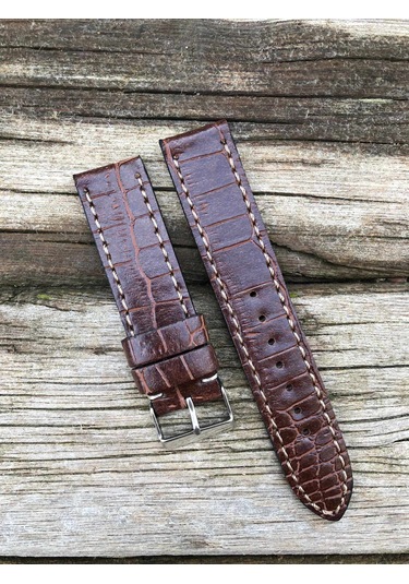 22 Mm Taba Desenli Suni Deri Saat Kordonu