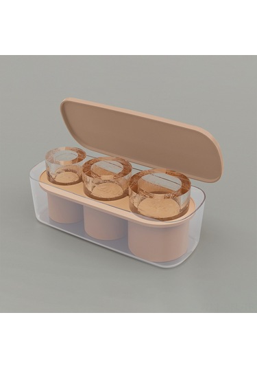 Dofolink Gıda Seviyesi Silikon Buz Kalıbı - Kapaklı 3 Boş Silindir Şekli, Yavaş Erime, Kolay Çıkarım - Kahverengi Çok Renkli