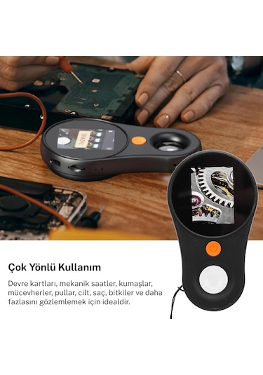 Techtic Dijital Mini El Mikroskobu 2inç Ekran 1080 P 500x