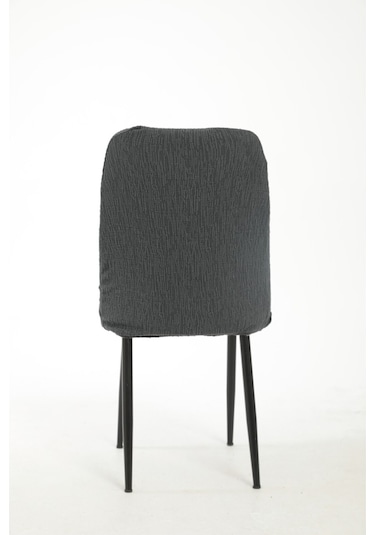 StarMall Jakarli Kumaş Oval Sandalye Kılıfı,sandalye Örtüsü Çubuk Desen 1 Adet Antrasit