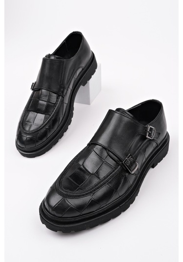 Muggo Diego Klasik Hakiki Deri Günlük Ortopedik Erkek Casual Ayakkabı Siyah