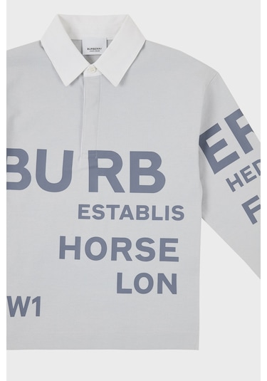 Burberry Çocuk Polo Yaka Sweat 8047547 Sterlıng Grey Gri Gri Burberry Çocuk Polo Yaka Sweat 8047547 Sterlıng Grey Gri Gri