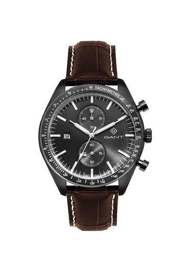 Gant G142005 43 Mm Kahverengi Deri Kordonlu Kronolu Erkek Kol Saati