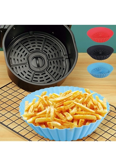 Silikon Tencere Isıtmalı Fırın Tepsisi Mavi Mavi Diğer