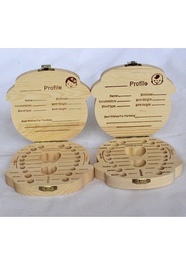 Teltree "ahşap Bebek Diş Saklama Kutusu - Kız/erkek Seçenekli, Kokusuz Ve Dayanıklı" Karakter Sayısı: 72