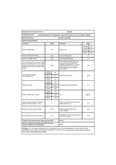 Arçelik 9122 PM 1200 Devir 9 KG Çamaşır Makinesi