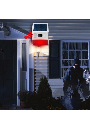 Kangvka Güneş Enerjili 433mhz Kablosuz Sesli Işık Alarmı, Entegre 1000ma Pil, Ip65 Su Geçirmez, Kızılötesi Algılama, 100db Ses, 100m Alım Mesafesi