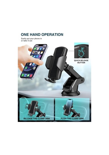 Araba Telefon Tutucu, Gösterge Paneli Ve Araba Ön C İçin Araba Telefon Tutucu, 360 Derece Dönüş, Tek Diğer