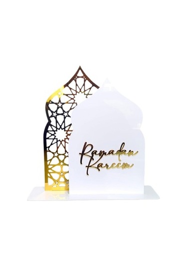 Lijinxu Ramazan Masa İşareti Süsleme Hediyesi Beyaz-altın