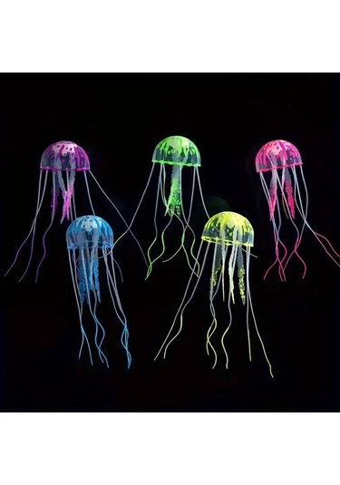 Vkemall Küçük Sarı Simülasyon Deniz Anemonu - Akvaryum Dekorasyonu - Su Tankı Görünüm Güzelleştirici Figür