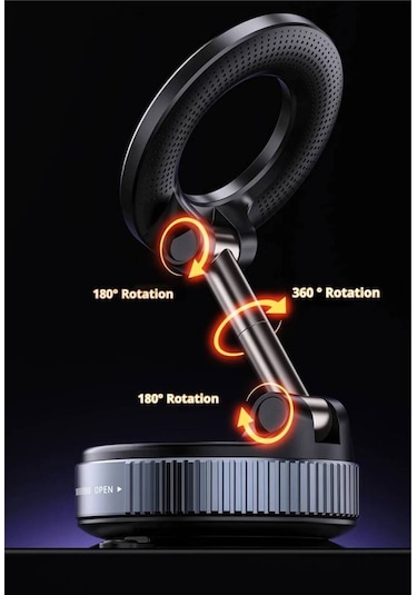 Manyetik Vakumlu Katlanır Araç Telefon Tutucu Ayna-cam-araba Magsafe Araç Tutucu X68 1