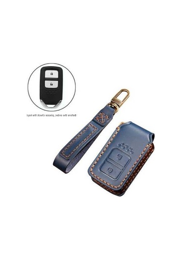 Tongxida Hallmo Honda 2 Düğmeli Deri Kapak Anahtar Kılıfı Kahverengi