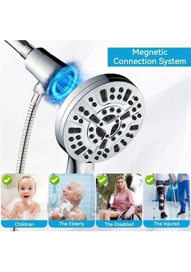 Fastbuy Challenger Desenli 10 Ayarlı Yüksek Basınçlı Duş Başlığı, Spa Masaj Ve Yağmur Modu