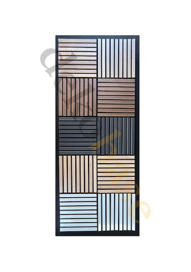 Antrasit 40x40cm Yeni Nesil Akustik Ahşap Duvar Paneli