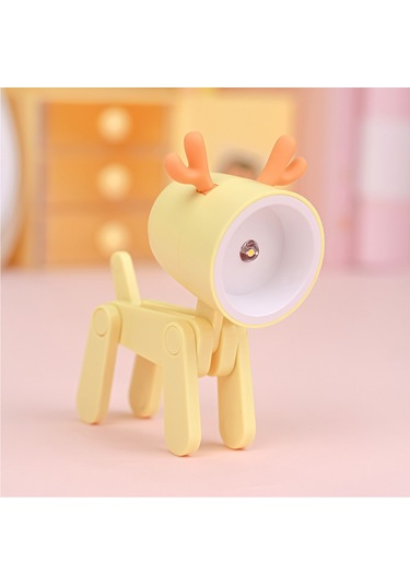 Yystore Gece Lambası Mini Masa Lambası Ktx-174268 Karikatür Evcil Hayvan Şekli Sarı
