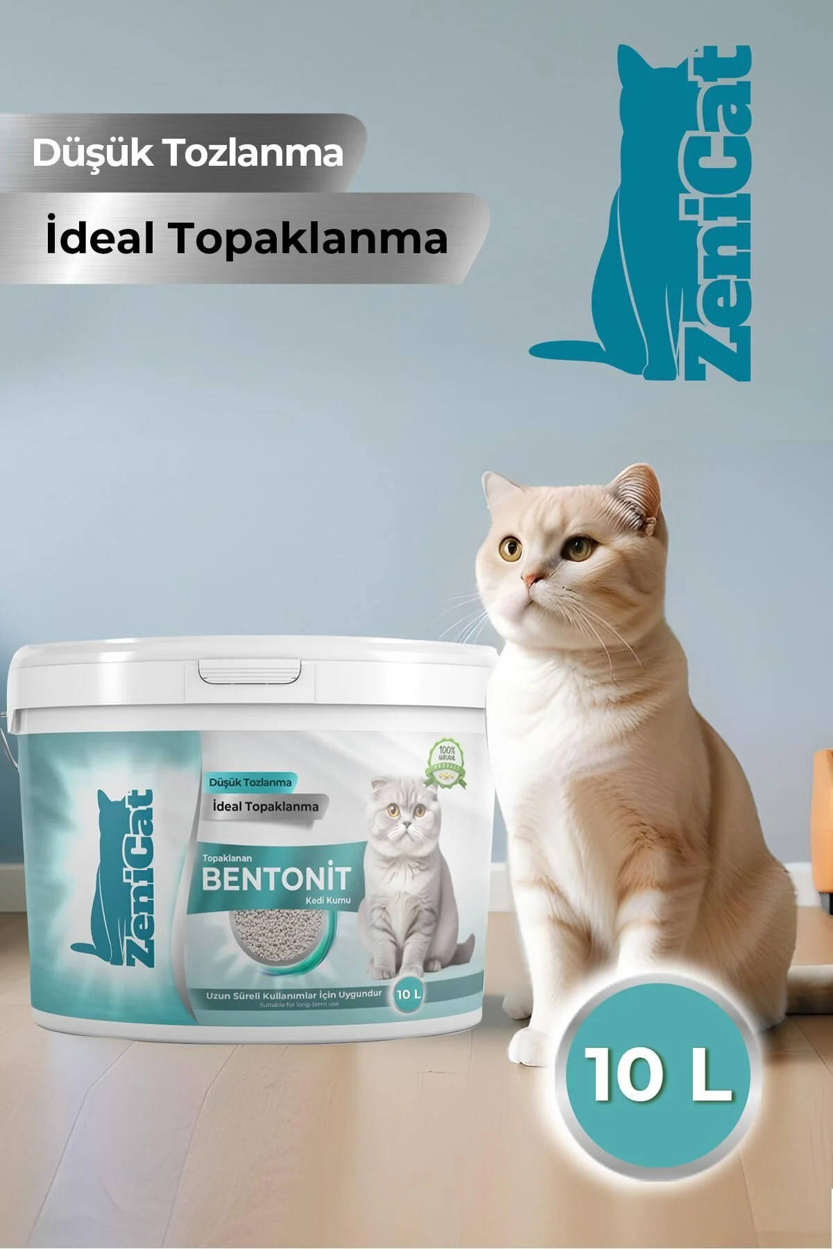 Zenicat Kedi Kumu İnce Taneli Kokusuz Doğal Bentonit 10 L