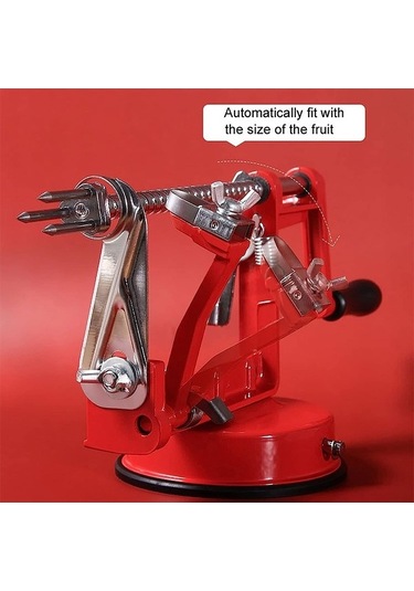 Dancemonkey Cbtx 3'ü 1 Arada Çok Fonksiyonlu Meyve Soyma Dilimleme Makinesi Kırmızı, Meyve Sıkma Ünitesi Dahil Kırmızı