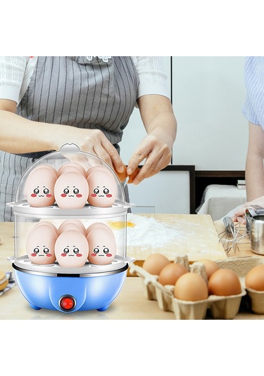 Aubyhe 350w Ev Tipi Otomatik Kapanır Pembe Tek Katlı 7 Yumurta Kabı Mini Yumurta Isıtıcı 40ml Ölçü Bardağı li