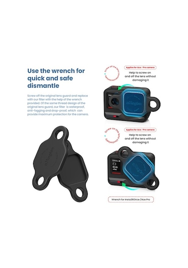 Besthome1 Insta360 Ace Pro Spor Kamera Filtresi - Optik Cam Ve Abs - 35.3x35.3x7.2mm, 8g Ağırlık Çok Renkli Çok Renkli