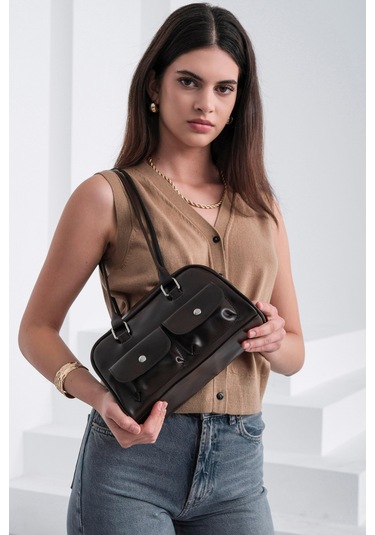 Rhan Retro Baget Çantası Kahve Kahve