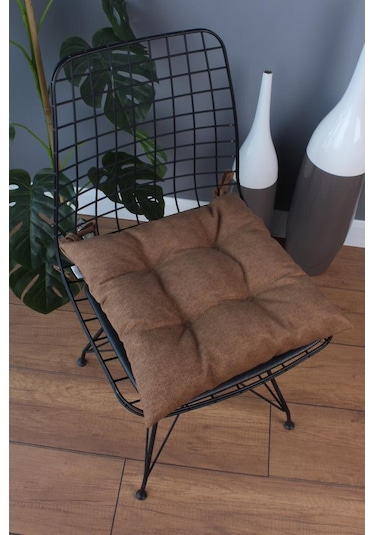 Altınpamuk Altınpamuk Beta Pofidik Kahve Sandalye Minderi Bağcıklı 40X40Cm