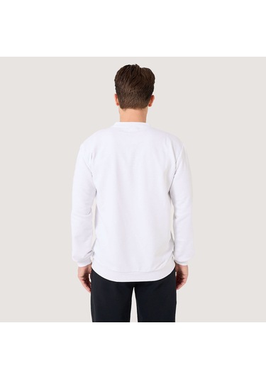 Beyaz Fila Erkek Bisiklet Yaka Sweatshirt Deva Fam0570 BEYAZ