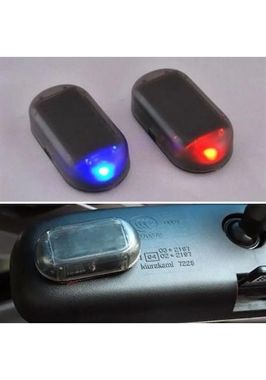 Alarm Araç İçin Caydırıcı Solar Şarj Olan Güçlü Yapışkanlı Işıklı Plastik Mini Sahte Alarm