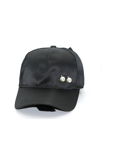 Cappello Iki Taşlı Siyah Kadın Şapka - Capstbr001 Siyah