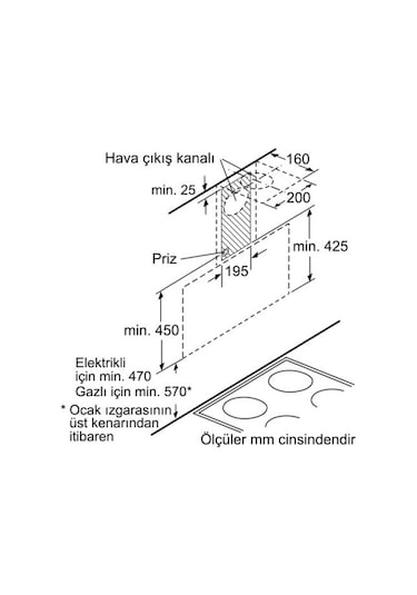 Siemens LC95KA270T Duvar Tipi 90 CM Davlumbaz