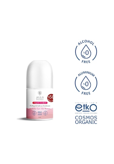 Alls Biocosmetics Prebiyotik Kadın Roll-On Deodorant 75 ML