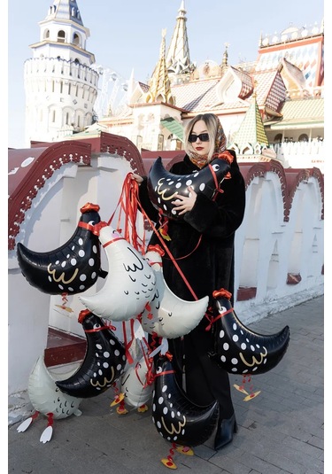 Davajdarit' Yürüyen Tavuk Balonu 365402522 Siyah