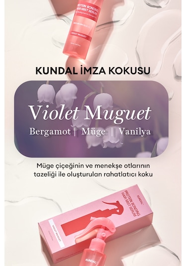 Yoğun Onarıcı Ve Isı Koruyucu Mist Serum Kundal Protein Bonding Hair Mist Serum 150ml Violet Muguet