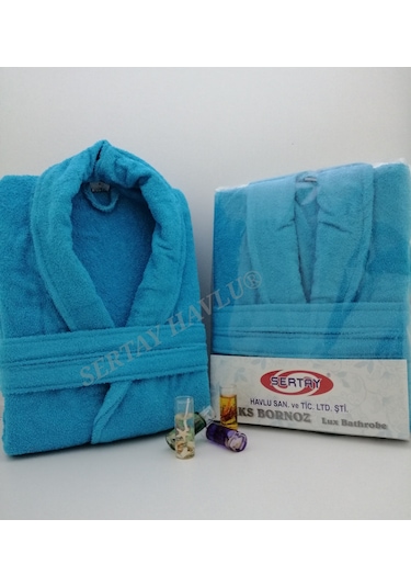 SERTAY HAVLU %100 PAMUK BUKLE LÜKS TEK BORNOZ S0048 Turkuaz