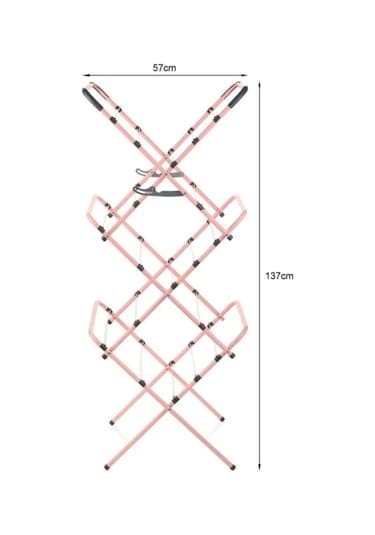 Romee Pratik Katlanır 3 Katlı Bebek Çamaşır Kurutmalık Askısı Pembe