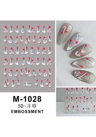 Nail Art Etiketler Çıkartmaları 5d Kabartmalı Kendinden Yapışkanlı Karikatür Çiçek Kelebek Yıldız Tırnak Çıkartmaları Kabartma