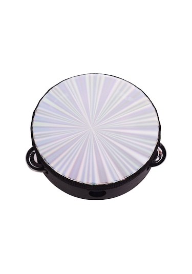 Ximistore9 6 İnç El Tamburini: Plastik Parlak Deri, Siyah Ahşap Çerçeve Ve Tek Satır Metal Zillerle Eğlenceli Müzik