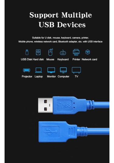 Ancheyn Usb 3.0 Dişi Erkek Uzatma Uzatıcı Ara Bağlantı Kablosu 1