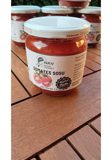 Nav 5'li Domates Sosu Ev Yapımı Katkısız Cam Kavanoz 5 x 370 G